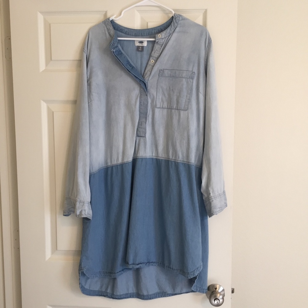 Old Navy two tone chambray dress
